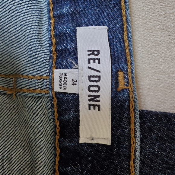 Re/Done 90's High Rise Ankle Crop In Dark Rinse Size 24 NWT - Picture 7 of 9